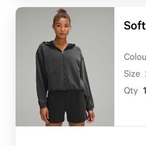 Lululemon Set Softstreme Full Zip Hoodie and Kick-Flare Mid-Rise Shorts